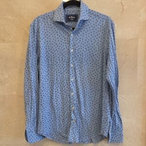 MEN'S CAFE COTON BLUE BUTTON DOWN SHIRT SIZE M $120